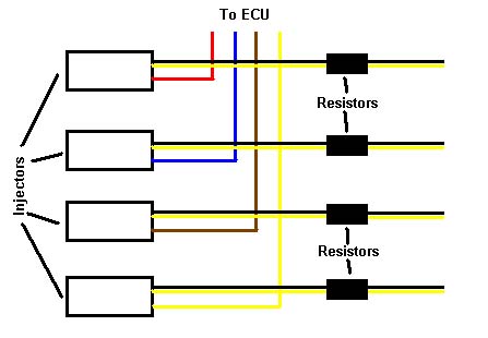 Injector Resistor Box, Obd1 Injector Wiring Diagram